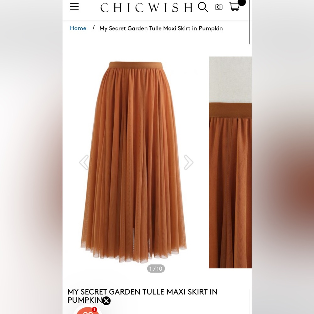 Chic Wish Mesh My secret Garden skirt brand new with tags